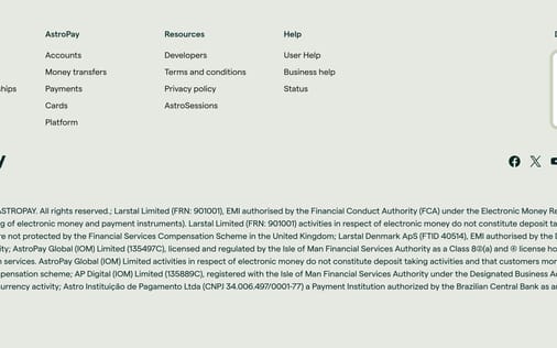 Footer section preview