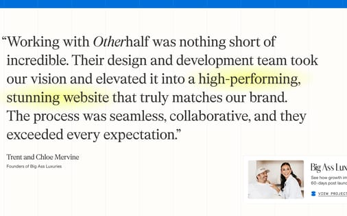 Testimonial section preview