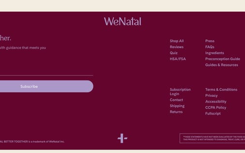 Footer section preview