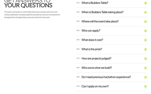 FAQ section preview