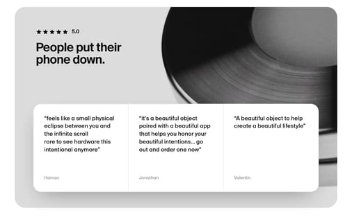 Testimonial section preview