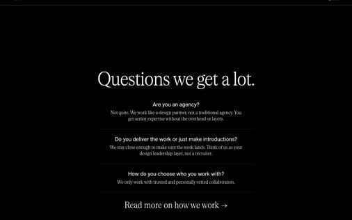 FAQ section preview