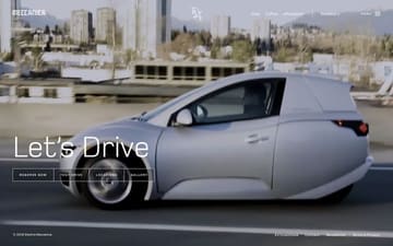 Electra Meccanica website preview