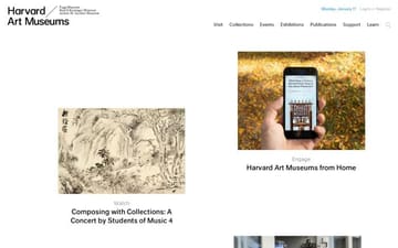 Harvard Art Museums website preview