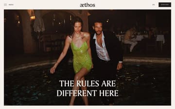 Aethos Hotels website preview