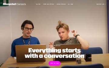 Manychat Careers website preview