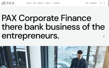 Pax Corporate Finance website preview
