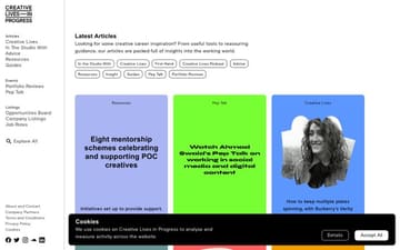 Creative lives in progress website preview