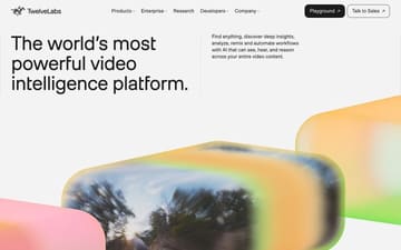 TwelveLabs website preview