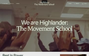 Highlander Center website preview