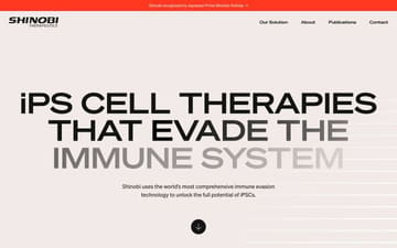 Shinobi Therapeutics website preview