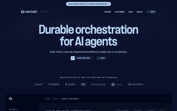 Hatchet website preview