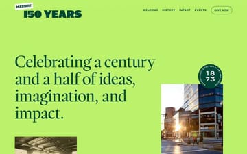 MassArt 150 Years website preview