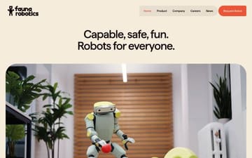 Fauna Robotics website preview