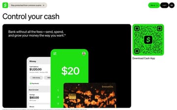 Cash App website preview