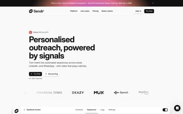 Sendr website preview