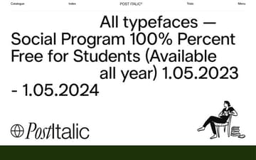 Post Italic Type Foundry website preview