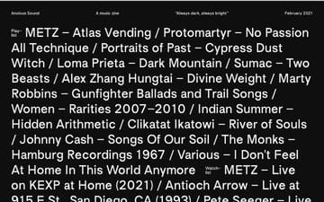 Anxious Sound website preview