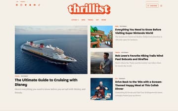 Thrillist website preview