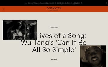 Downtown Music Publishing website preview