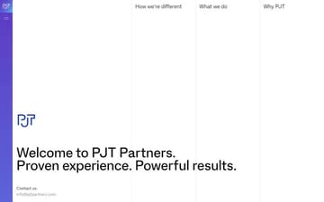 PJT Partners website preview