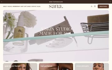 Sana Skin Studio website preview