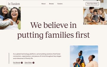 In Tandem Families website preview