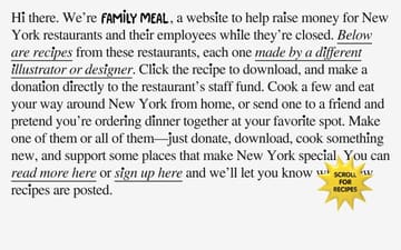 Family Meal website preview