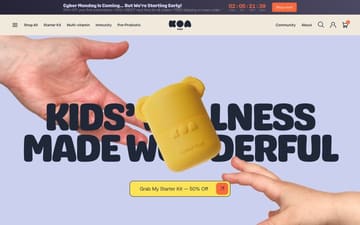 Koa Kids Vitamins website preview