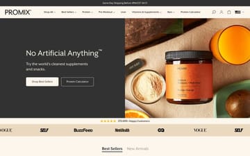 Promix Nutrition website preview