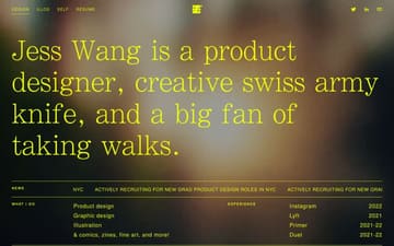 Jess Wang website preview