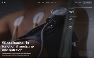 Institute of Health website preview