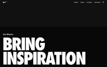 Nike corporate website preview