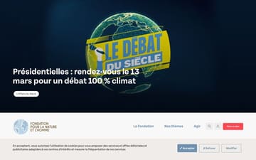 Fondation pour la Nature et l'Homme website preview