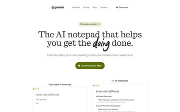 Granola website preview