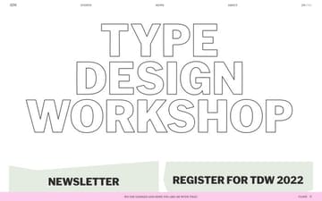 Type Design Workshop website preview