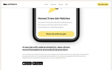 Justmatch website preview