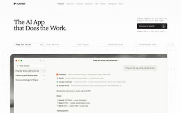 Runner website preview