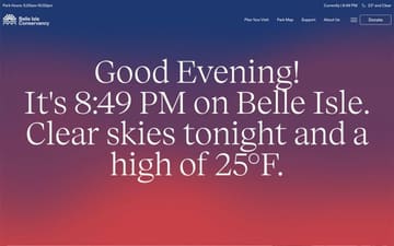 Belle Isle Conservancy website preview
