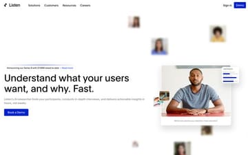 Listen website preview