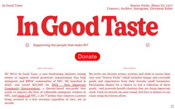 InGoodTaste website preview
