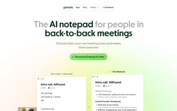 Granola website preview