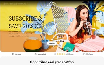 Chamberlain Coffee website preview