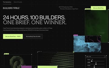 Builders table website preview