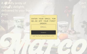 Marco ice cream website preview
