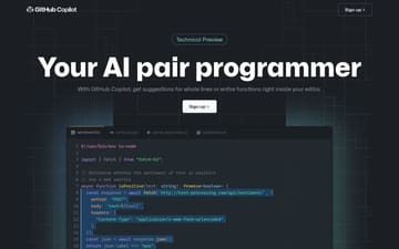 GitHub Copilot website preview