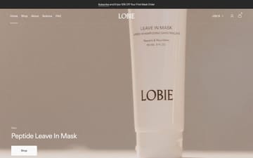 Lobie website preview