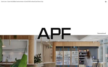 APF International website preview