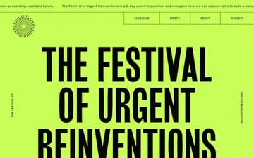 The Festival of Urgent Reinventions website preview