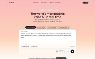 Hume AI website preview